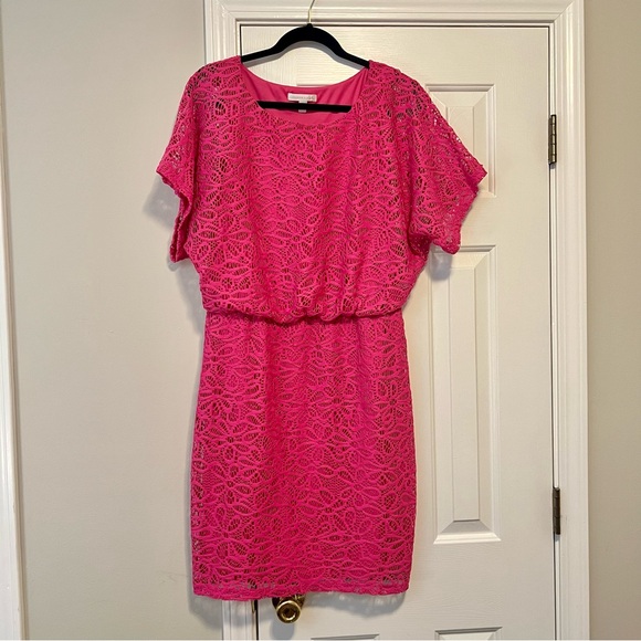 London Times Dresses & Skirts - London Times 12 Pink Summer Dress Floral Knit